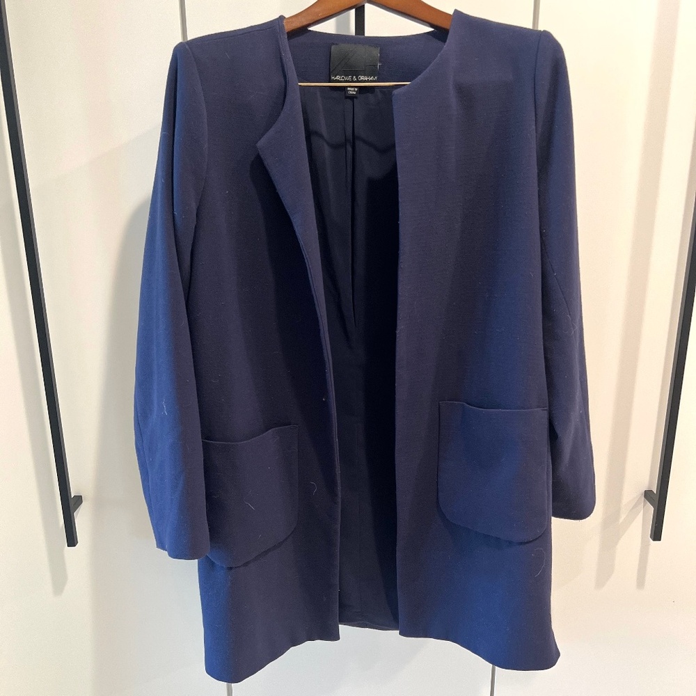 sz L long dress coat, car coat